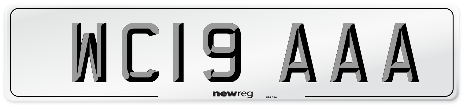 WC19 AAA Number Plate from New Reg